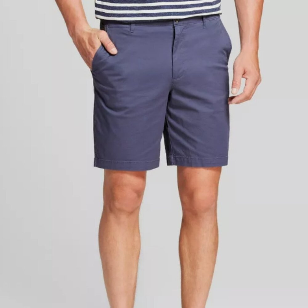 Goodfellow & Co. Classic Cotton Fit 9" Flat Front Mid-Rise Chino Short Dark Gray